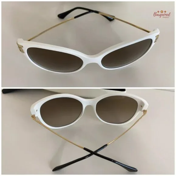 Authentic VERSACE White Frame Gold Metal Smoke Lenses  display picture 1